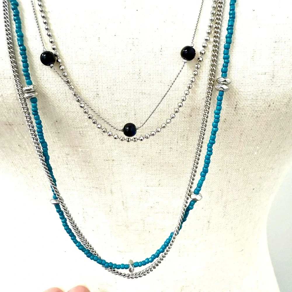 Lia Sophia Set of 2 Detachable Necklaces w/Infinite Clasp Silver Tone NWT